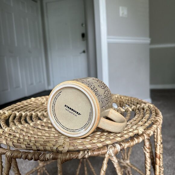 Starbucks Coffee Company 2013 Brown 14oz Leaves Leaf 3 1/2" Tall Mug - Picture 5 of 8